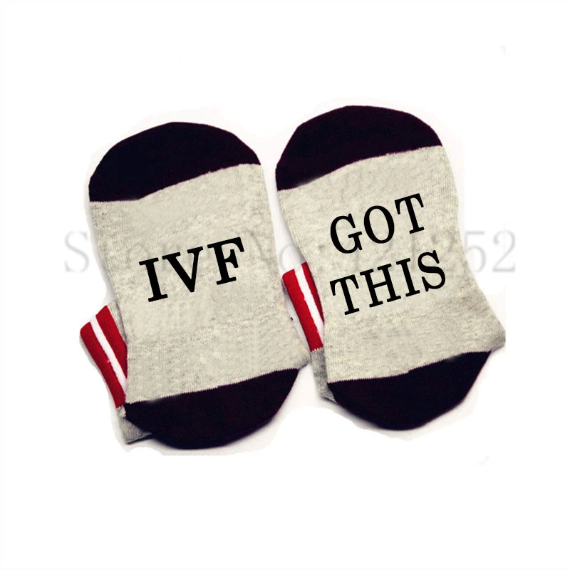 Носки IVF получили эти носки бесплодия носки хлопок эластичные удобные унисекс милые счастливые носки для беременных