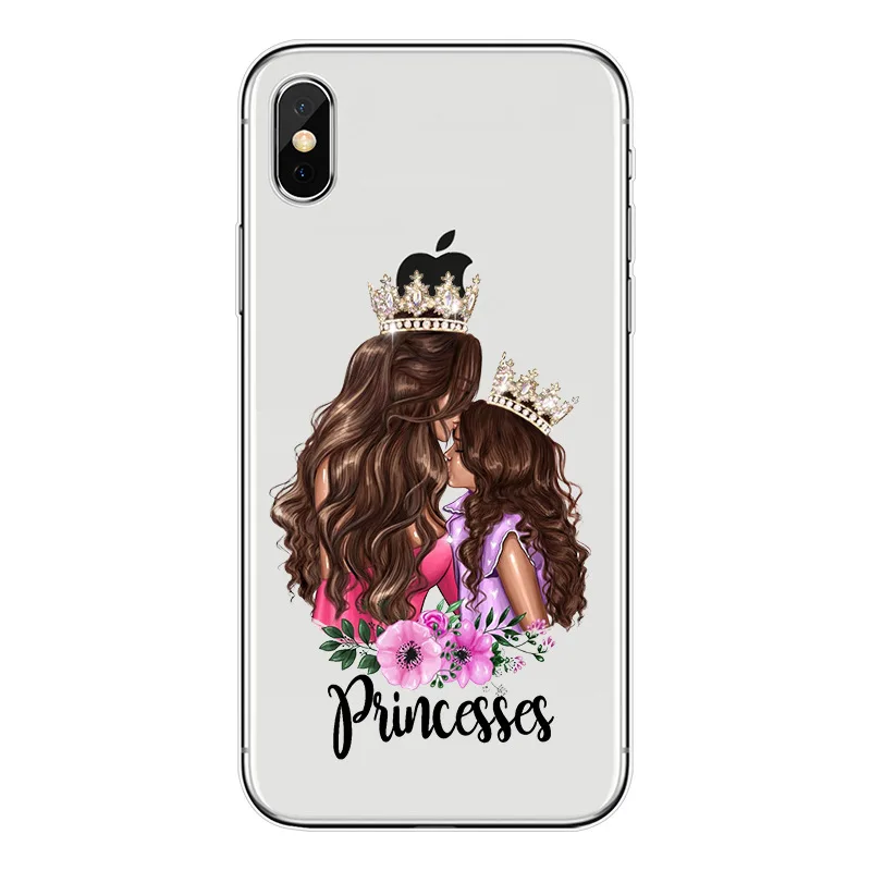 4578 Lovebay Модный чехол для волос для мамы и девочки для IPhone X XR XS Max 8 7 6 6s Plus 5 5S SE силиконовый Женский мягкий чехол для телефона задняя крышка - Цвет: 4578