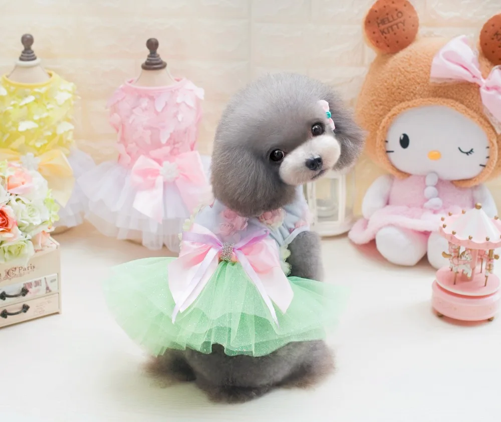 Новое весенне-летнее маленькое цветочное украшение для домашних собак классное платье для маленьких щенков Одежда для собак