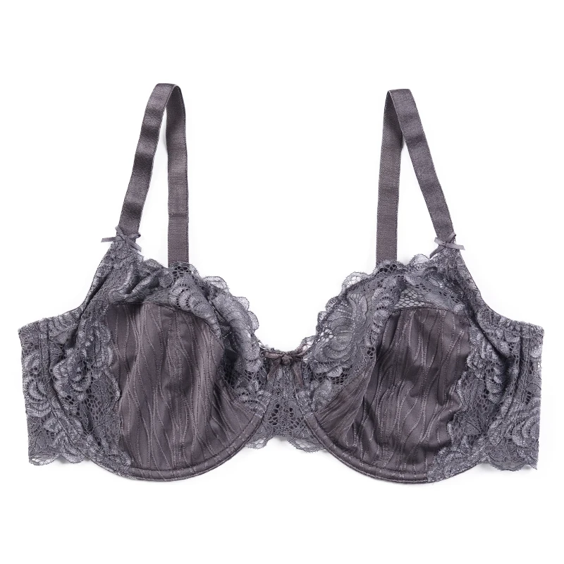 

Victoria's Masquerade Women's Plus Size Bra Sexy Lace Decorated Striped Ultra Thin BH Smooth Bralette For Big Breasted Women