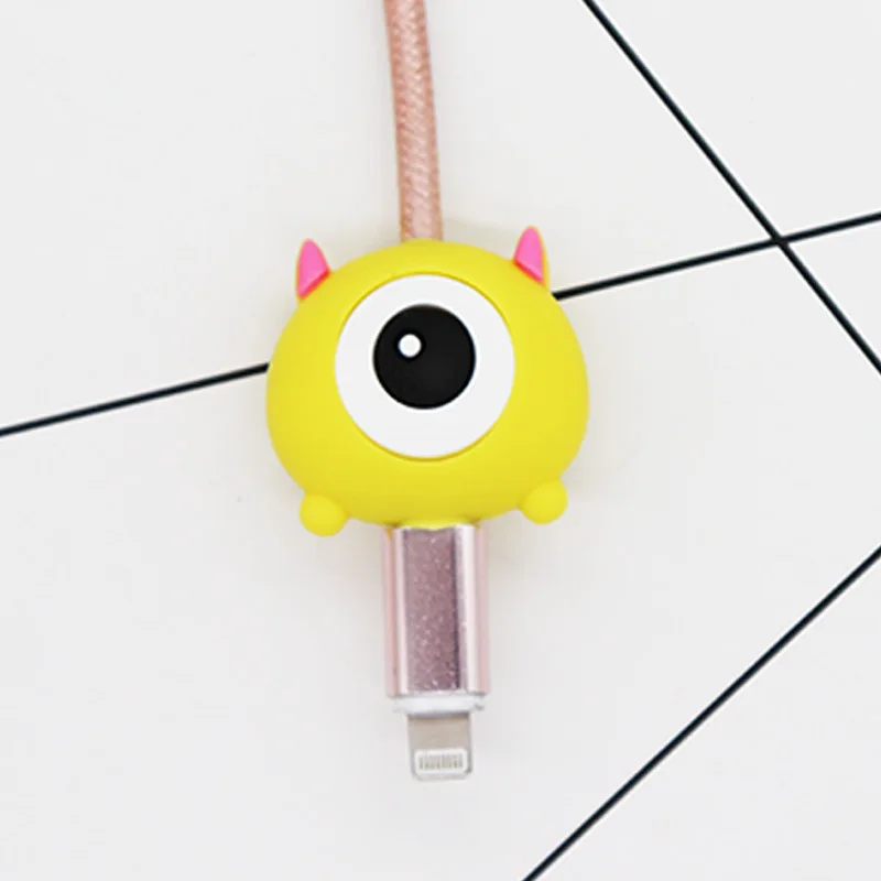4 Новые зажимы для кабеля в виде персонажей мультфильмов животное укус милый 3D мультфильм USB зарядное устройство кабель для передачи данных Шнур протектор для iphone 8 7 6 USB кабель защиты - Цвет: 4