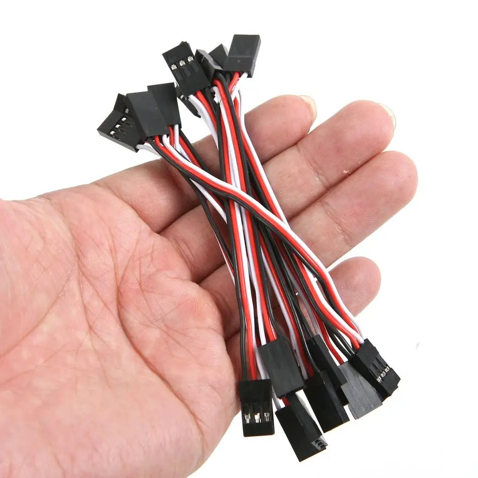 

HWEXPRESS 10Pcs 10cm Servo Extension Lead Wire Cable MALE TO MALE