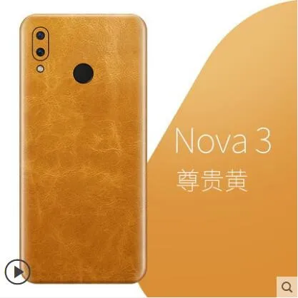 

Huawei Nova 3 case Luxury Genuine leather Natural Thin sticker a skin Scratch proof fingerprint Cover for huawei nova 3 cover