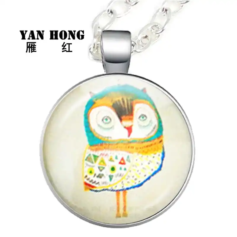 Стекло модное Кристальное ожерелье ручной работы, сова мультфильм дизайн. Сова-символ мудрости и мужества. Это подарок на день рождения