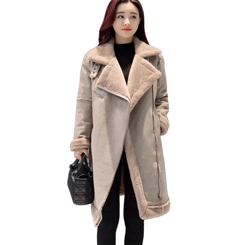 

Suede Cotton Jacket Women 2019 Thicken Winter Coat Women Long Parka Female Outwear Cotton Winter Coat Manteau Femme Hiver C3627