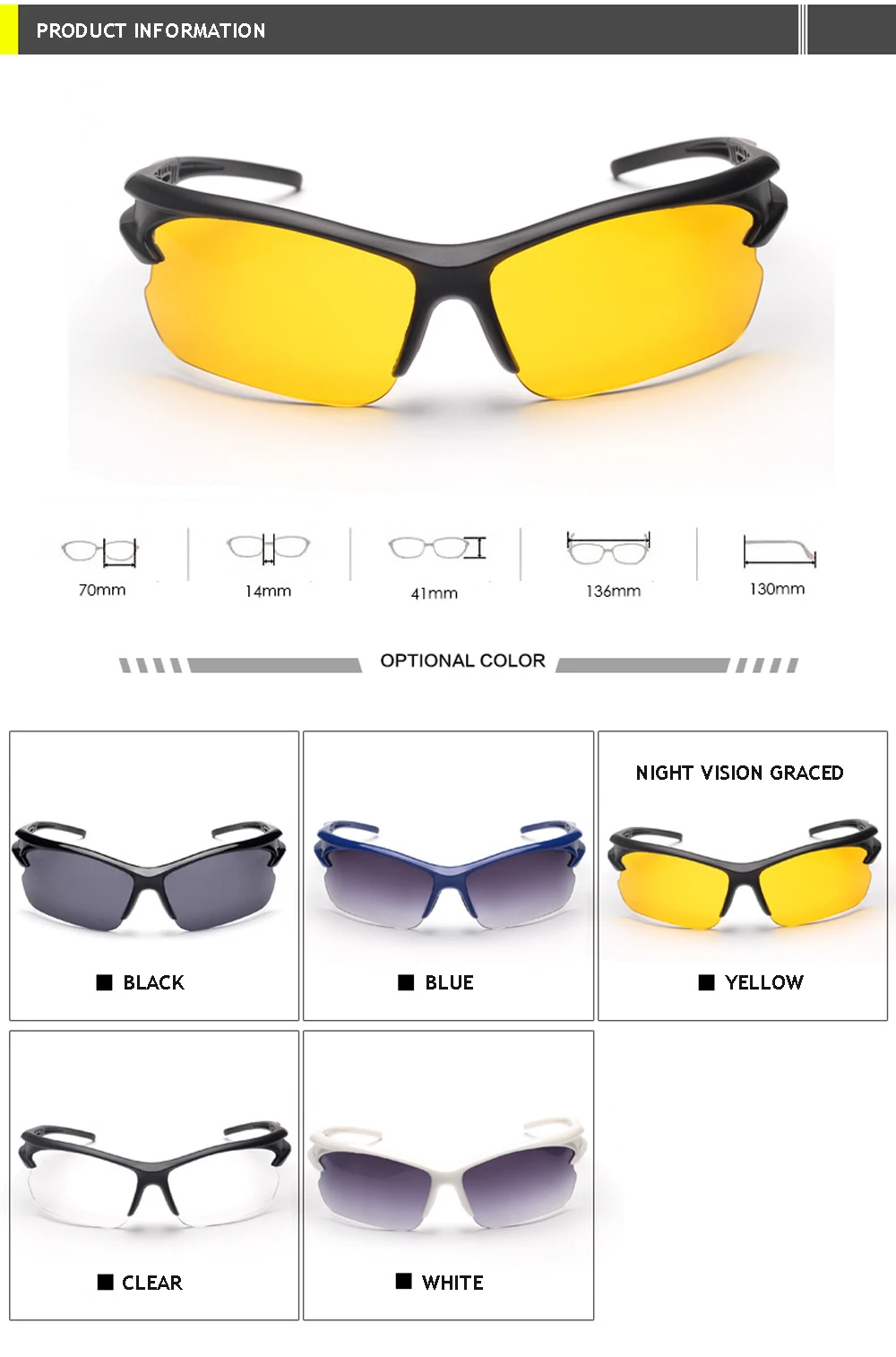 Велосипедные очки, солнцезащитные очки UV400, уличные спортивные очки, оборудование для вождения, солнцезащитные очки для рыбалки, очки ночного видения