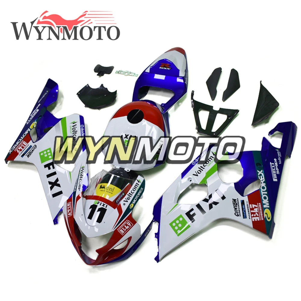 

Complete Fairings For Suzuki GSXR600 750 04-05 2004 2005 K4 Injection ABS Plastics Full Bodywork White Red Blue Cowlings