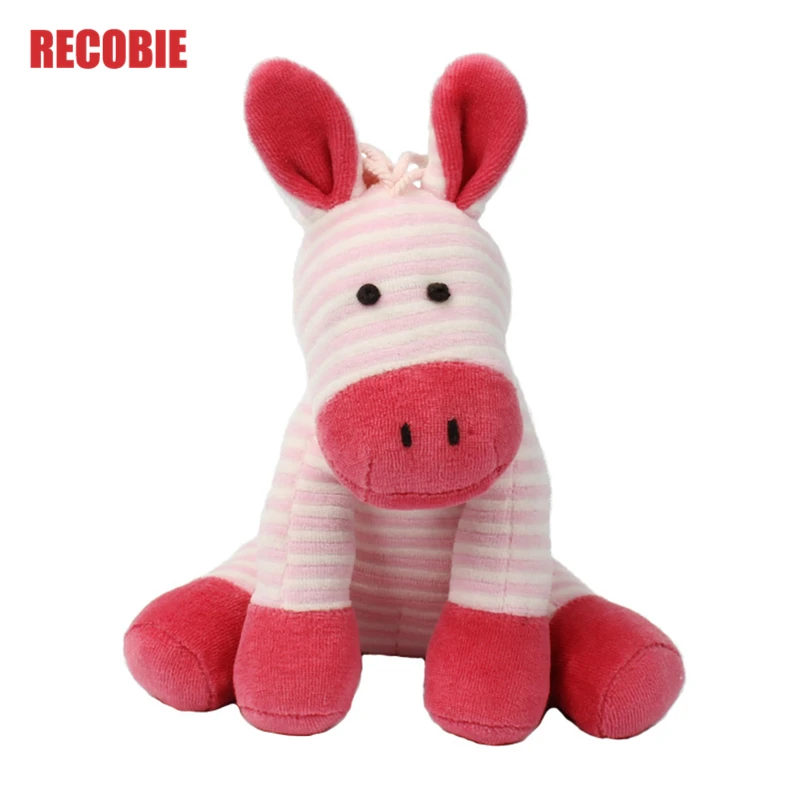 RECOBIE Donkey Doll Red Stripe Plush Toy Safety Material Baby Play Comfortable Soft Children Creative Girl Birthday Gift | Игрушки и