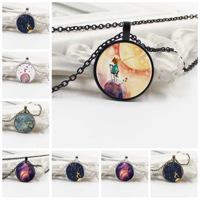

2019 new little prince pendant statement handmade fashion dome glass round convex charm jewelry women's clothing