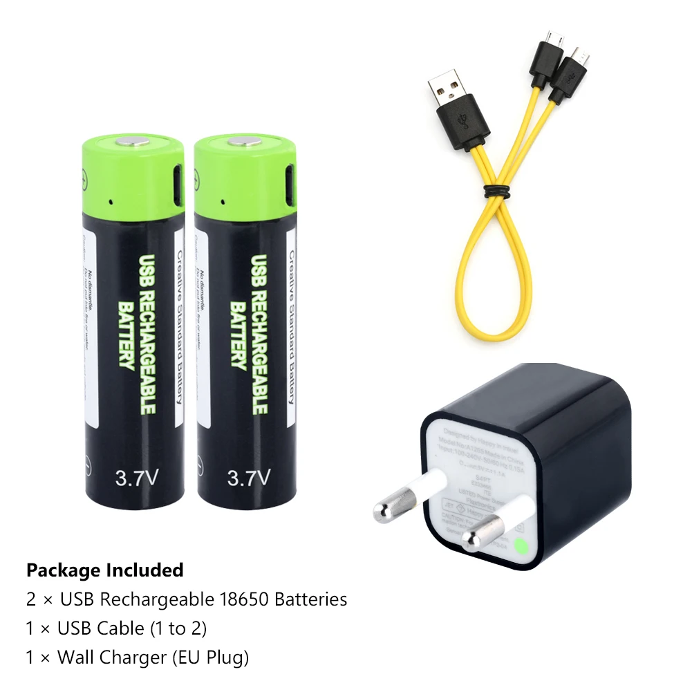 18650 USB перезаряжаемая литиевая батарея 1500 mAh кабель зарядное устройство Комплект для аккумуляторы с контроллером литий-полимерная литий-ионная батарея Bateria - Цвет: 2Pcs cable