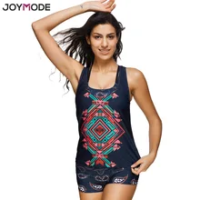JOYMODE, женские комплекты Танкини из трех частей, топы, одежда для плавания с Boyleg, Короткие купальные костюмы, купальник с принтом размера плюс, бикини