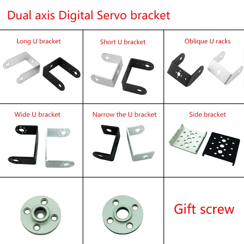 

Servo Bracket, For Dual axis Digital Servo Steering Bearing Bracket To DIY Humanoid Robot Arm, Robotic Part Accessory