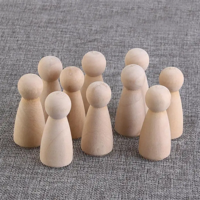 10 шт DIY простой пустой деревянные колышки для кукол фигурки невесты свадебный торт топперы
