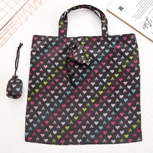 Карманная квадратная хозяйственная сумка, Экологичная Складная многоразовая Портативная сумка на плечо из полиэстера для путешествий, продуктов