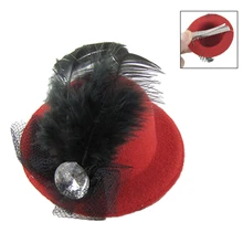 HTHL! женский головной убор заколка для волос с красным пером из горного хрусталя