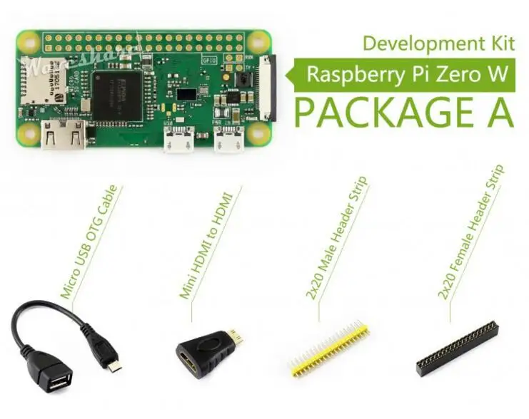 

Raspberry Pi Zero W посылка A, базовый комплект разработки, адаптер Mini HDMI-HDMI, кабель Micro USB OTG