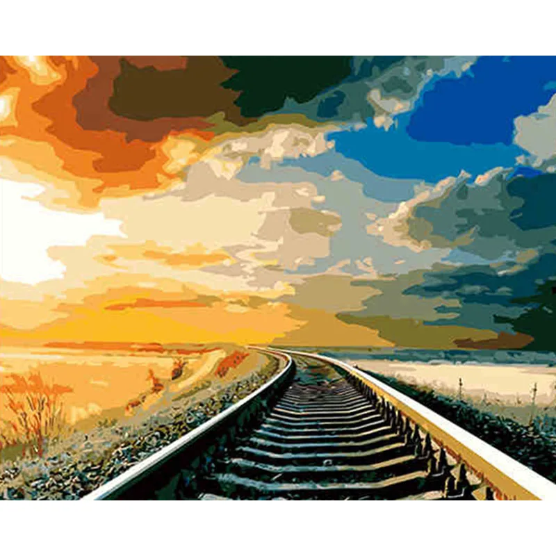 

Frameless Picture DIY Painting By Numbers Journey Acrylic Picture Kits Drawing Paint On Canvas For Home Wall Art Picture