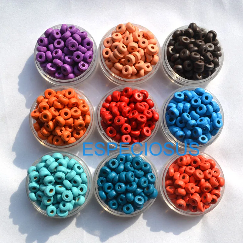 

8MM Wood Beads Round Shape Spacer Wheel Beads 10 Color DIY Jewelry Making Fittings Handcraft Bracelet Accessory Mix Color 200pcs