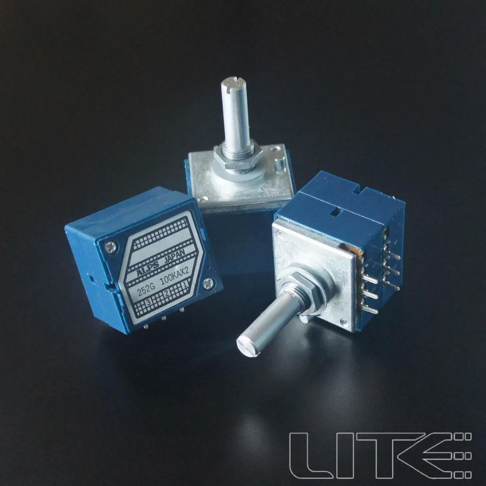 

1PC 27-Type Potentiometer Japan ALPS Volume Potentiometer 10KAX2/ 20KAX2/ 50KAX2/ 100KAX2 - Round Shaft