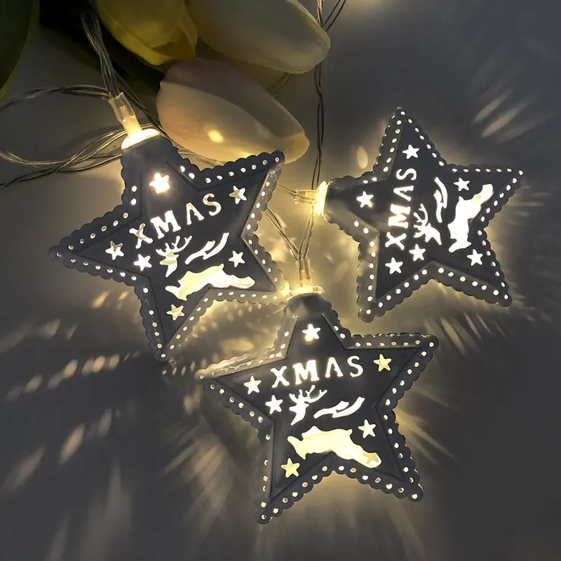 

Christmas Tree LED String Lights 3M 20LED Stars Battery operated LED Lights Garlands Garden Wedding Christmas Party Decorations
