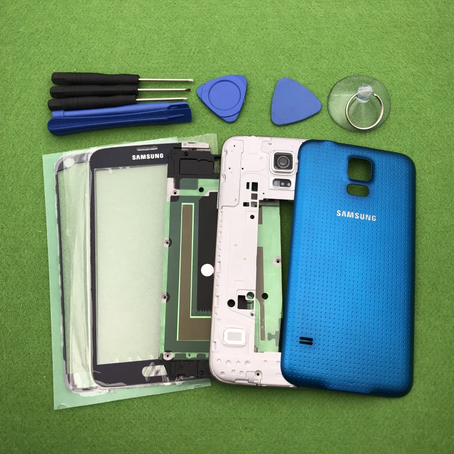 Для Samsung Galaxy S5 SV G900 I9600 G900F G900H/P полный корпус ободок средняя рамка задняя крышка +