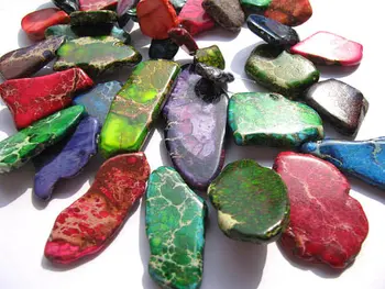 

16inch Imperial Jasper Slab freeform nuggets Genuine Natural Semiprecious necklaceBead pendant earrings