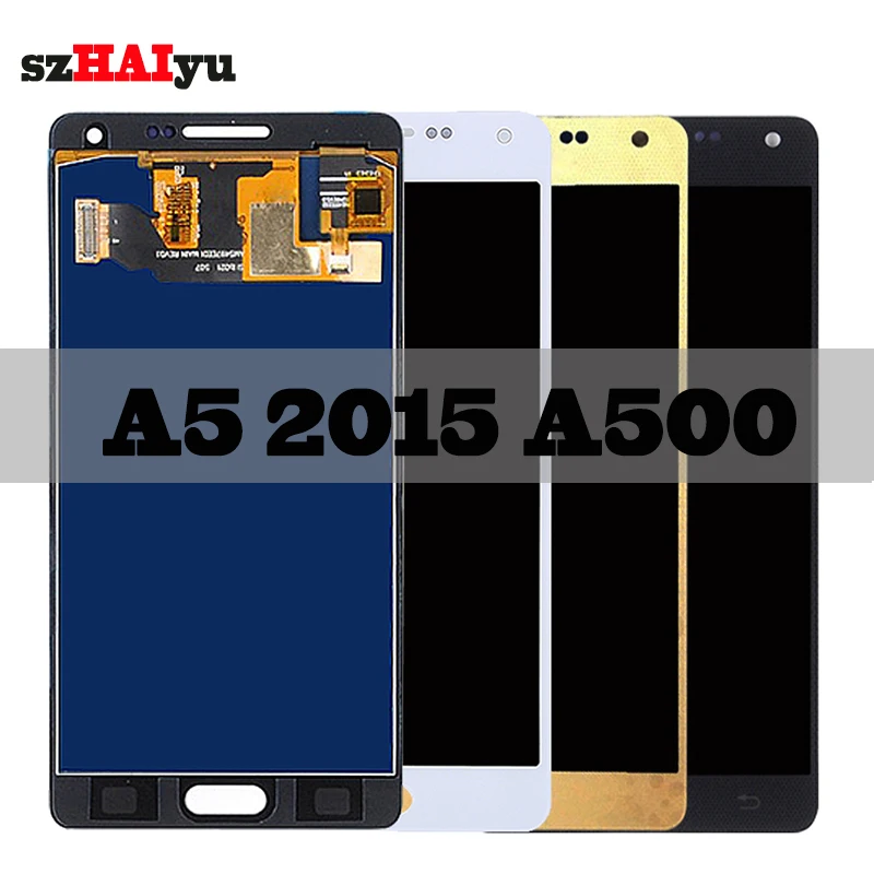 

SZHAIYU LCD Display For Samsung Galaxy A5 2015 A500 A500H A500FN A500F A500M /DS Screen 1280x720 5.0'' TFT LCD Touch Screen