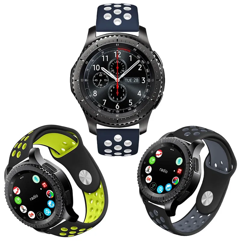 Ремешок силиконовый для Samsung Gear S3 мягкий сменный спортивный браслет наручных