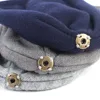 Geebro-gorro de lana con pompón de piel de mapache para bebé, gorrito de lana, gorro con pompones ► Foto 3/6