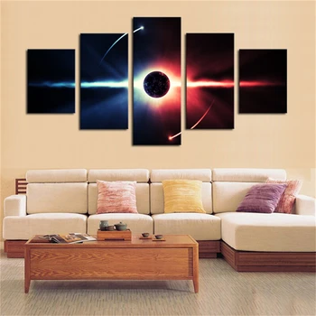 

5 Pcs Modern Unframed Large HD Abstract Planet Canvas Print Paintings Gift Printing On Canvas for Bed Room Wall Art Picture