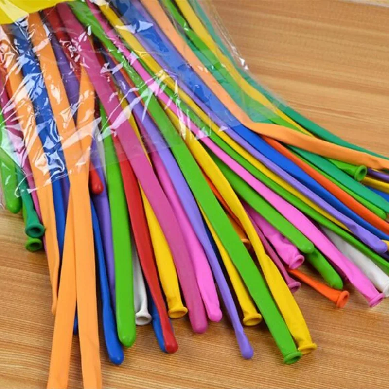 

Long balloons 100pcs/lot1.5g long helium ballons variety clown baloons kids favorite toy ball birthday party decoration supplies