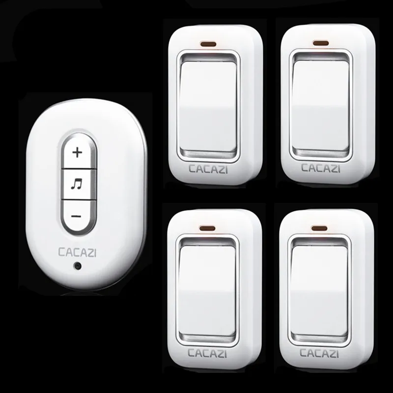 

4 doorbell buttons+1 doorbell receivers 100M remote control AC 110-240V Waterproof button need batteryWireless doorbell