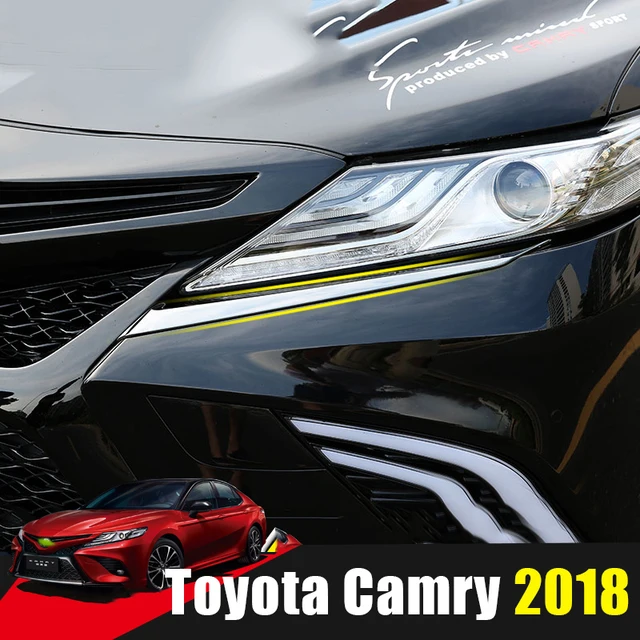 Stainless Steel Car Headlights Eyebrows Eyelids For Toyota Camry Stainless Steel Car Headlights Eyebrows Eyelids For Toyota Camry 2018 Styling Front Headlamp Trim