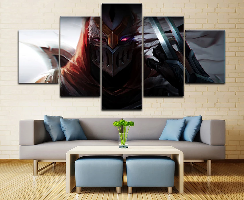 Домашнее украшение гостиной 5 шт. League Of Legends Zed Картина на холсте HD Печатный