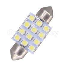 100 шт супер яркий 12 светодиодный 3528 1210 SMD 31mm 36mm 39 мм 41 мм автомобиль гирлянда Интерьер Чтение свет Потолочные плафоны лампа C5W лампы