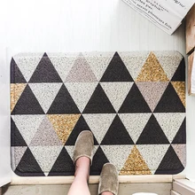 ПВХ современный Шелковый пыленепроницаемый коврик с принтом Коврик для двери геометрический дизайн напольные дверные коврики скребок для обуви для ванной комнаты коврик для ног