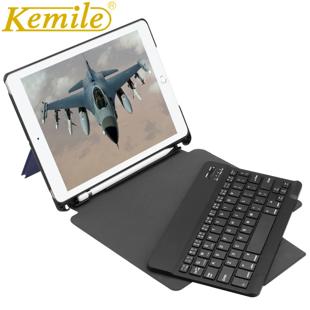 Универсальная 7-12 ''Беспроводная клавиатура для планшета, KEMILE 7-цветная подсветка светодиодный беспроводной Bluetooth QWERTY клавиатура с перезаряжаемой батареей