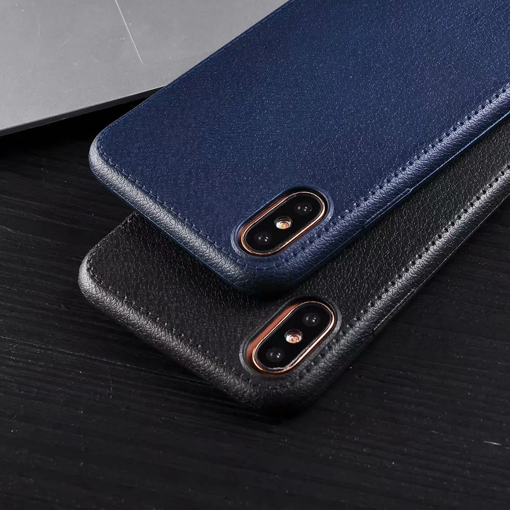 Чехол для телефона из искусственной кожи iphone 7 8 6 6s plus мягкий черный чехол ТПУ X XS MAX