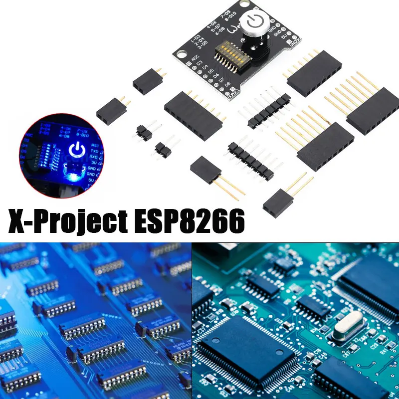 

X-Project Button Spontaneous Blue Light Module ESP8266 Select Different Pins Development board