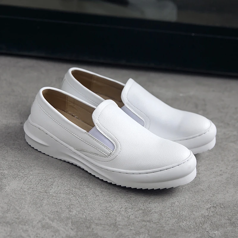 

New arrival spring genuine Leather shoes man flat shoes 2016 men casual lazy loafers increase shoes