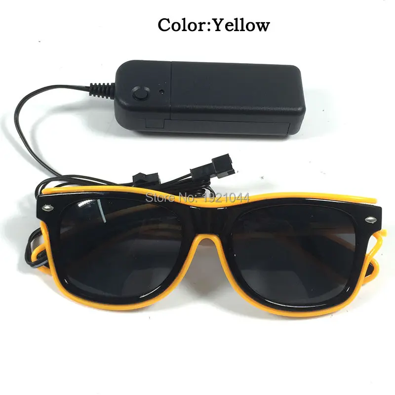 Дизайн модные 10 цветов EL wire светодиодный солнцезащитные очки с темными линзами неоновые веревочные трубки с DC-3V устойчивые Вечерние