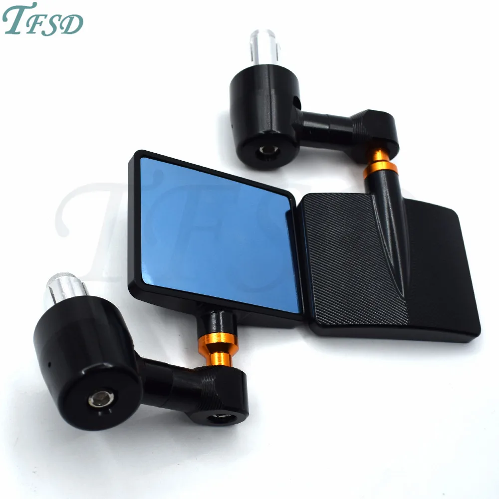 

7/8"22mm Universal square Motorcycle Bar End Rearview Mirrors Rear View Handle Side Mirrors CNC Aluminum For Suzuki Yamaha