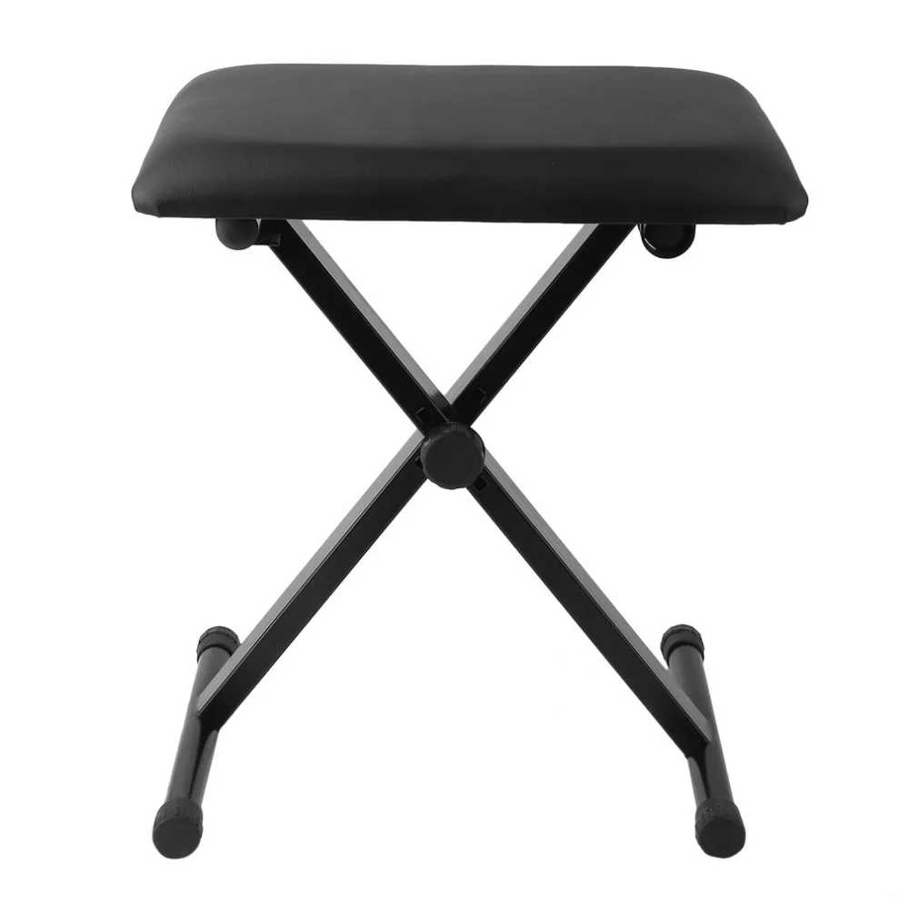 

X Frame Keyboard Bench Durable Piano Stool Adjustable Height Padded Seat Comfortable Chair Bench Piano Folding Chair Seat