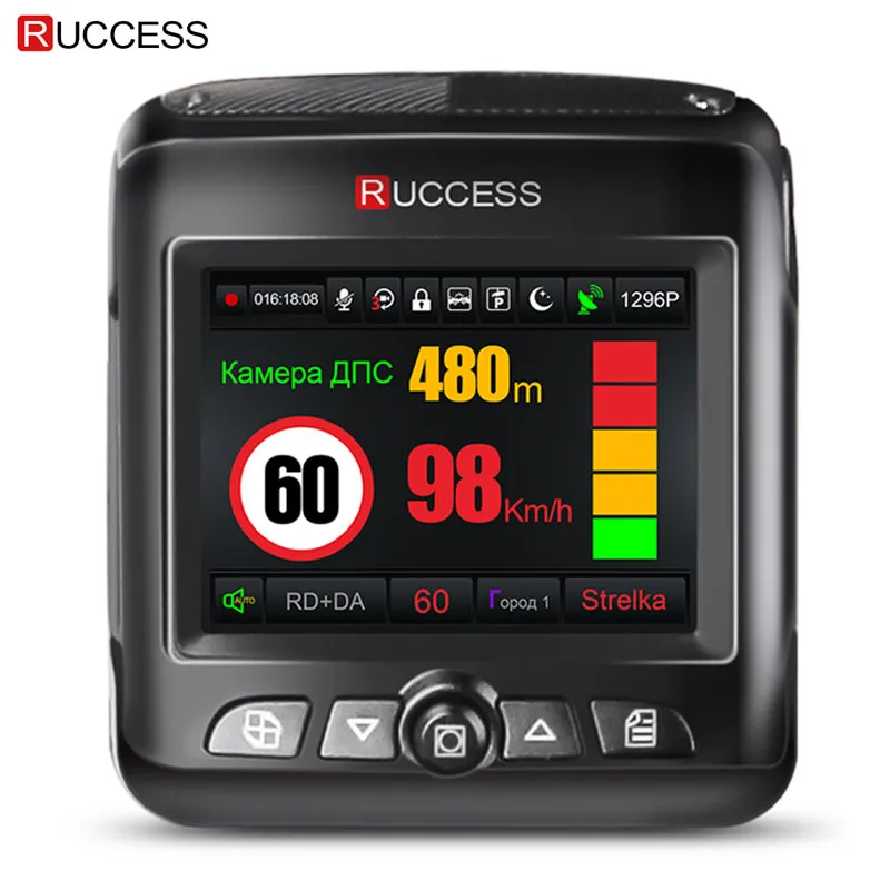 

New Arrival Ruccess Car DVR Radar Detector GPS 3 in 1 Full HD 1080p Dual lens Car Camera Video Recorder with two cameras