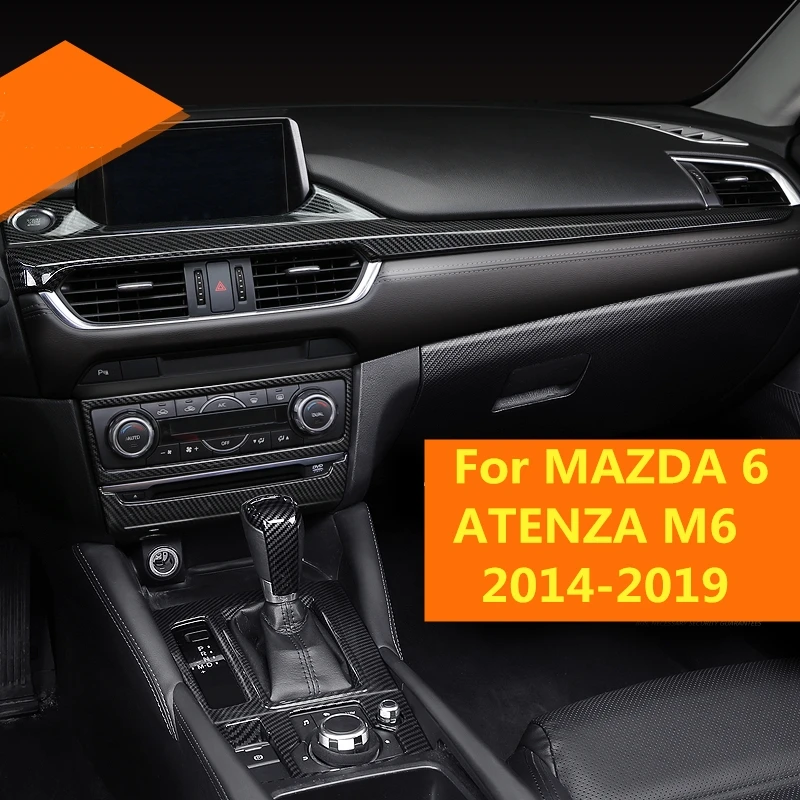 Для MAZDA 6 ATENZA M6- углеродное волокно Автомобильная внутренняя специальная нашивка во время управления приборная панель полный набор аксессуаров