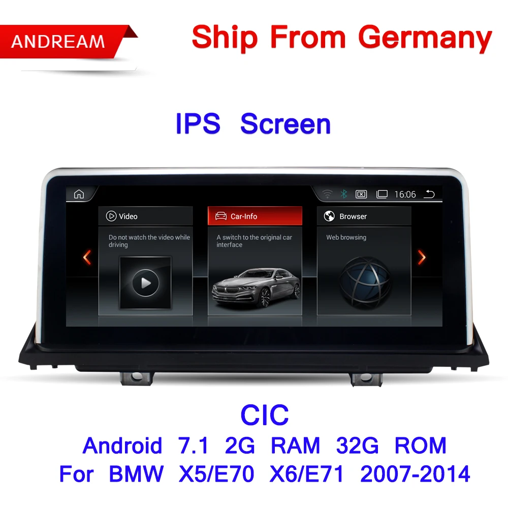 

10.25" Android Screen ID6 Interface Vehicle multimedia player For BMW E70 E71 X5 X6 gps navigation Wifi Free Ship EW969B-CIC