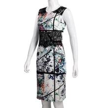 Women Dress Vestidos Summer Designer Elegant Floral Print Work Business Casual Party Pencil Sheath Sleeveless Slim Dress