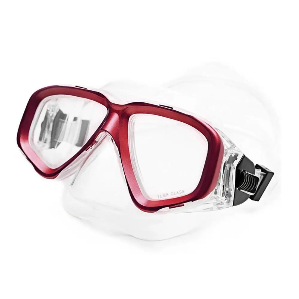 AM-408 двухслойный Водонепроницаемый взрослый эргономичный дизайн Анти-туман прозрачные силиконовые очки-маска для ныряния аксессуары для плавания Горячая - Цвет: Красный