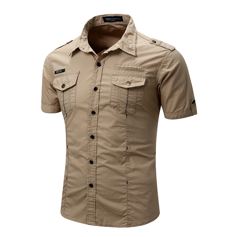Men s Shirt 2019 New Shirt Short Sleeve Military Wind Military Uniform Outdoor Fashion Casual Summer 4