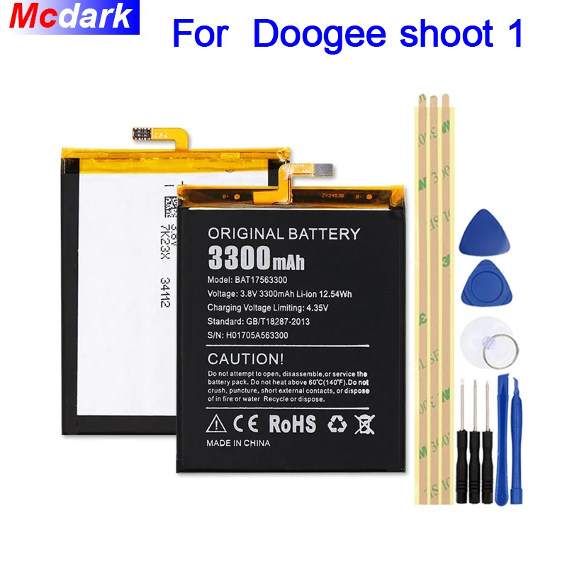 

Mcdark 3300mAh Battery For Doogee shoot 1 Batterie Bateria Accumulator AKKU ACCU PIL Mobile Phone+Tools